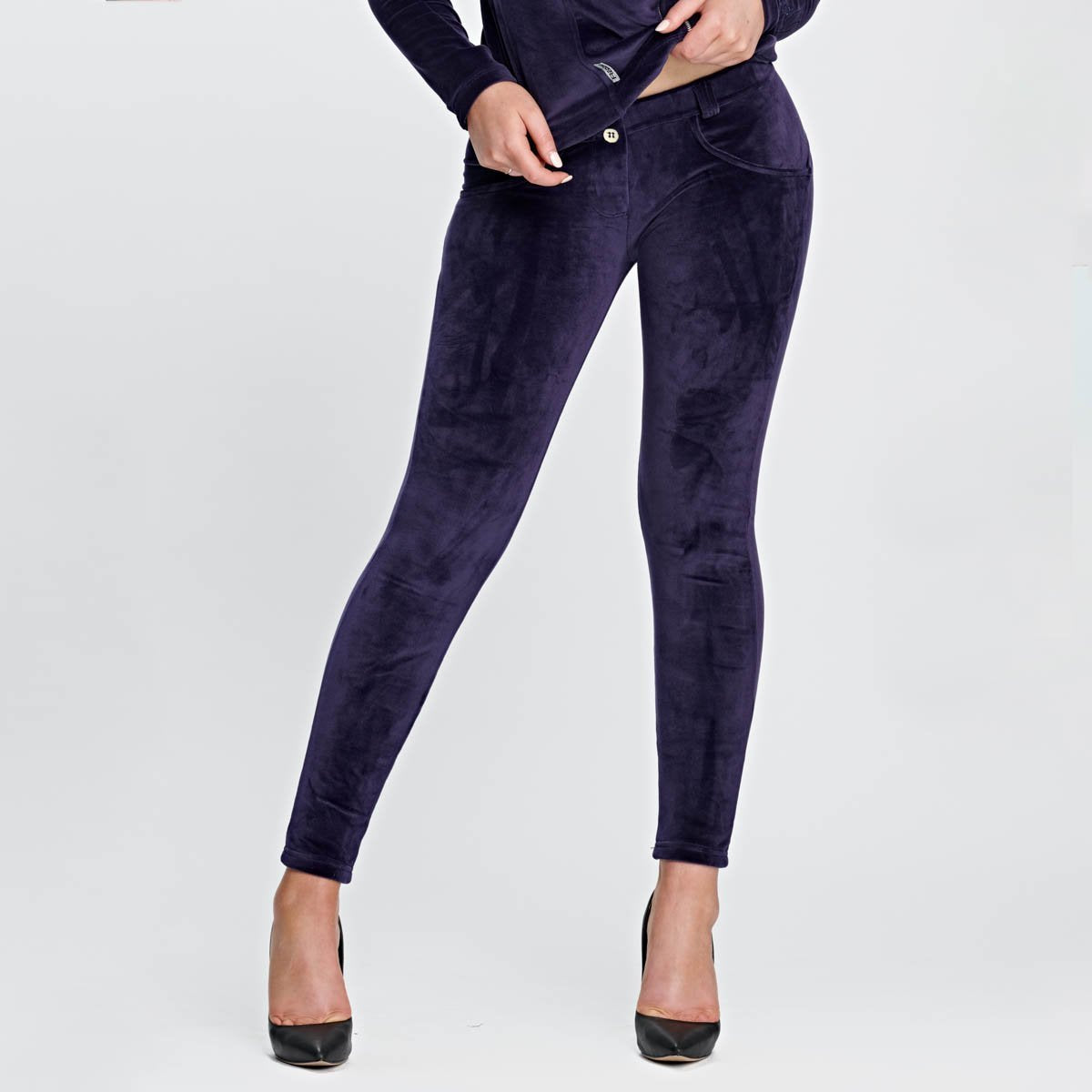 WR.UP® Velvet Set - Mid Waist - Full Length - Violet Tracksuit Set